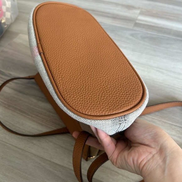 Tan and Black Crossbody Bag with Structured Design - Picture 5 of 5